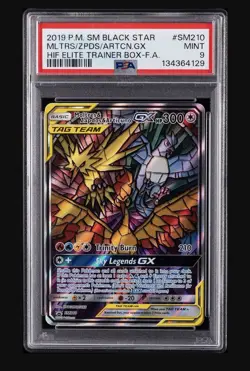 2019 SM Black Star Promo SM210 Moltres Zapdos Articuno GX PSA 9 - Image 1