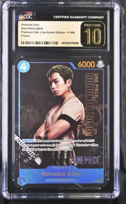 2024 ONE PIECE RORONOA ZORO LIVE ACTION PROMO P-056 CGC 10 PRISTINE - Image 1