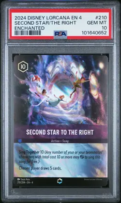 2024 DISNEY LORCANA EN 4-URSULA'S RETURN #210 SECOND STAR TO THE RIGHT PSA 10 - Image 1