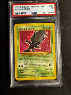 Pokemon TCG ✨ Shining Celebi ✨ Neo Destiny Holo Card 106/105 Secret Rare PSA 1 - Image 1