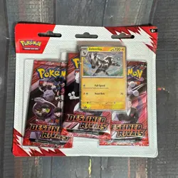 Pokemon TCG Scarlet & Violet Destined Rivals 3 Pack Blister Card Zebstrika - Image 1