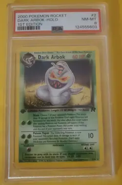 Pokemon 1st Edition Team Rocket Dark Arbok Holo PSA 8 - Image 1