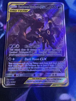 2019 Pokemon Sun & Moon Black Star Promo #SM241 Umbreon & Darkrai GX Tag Team LP - Image 3