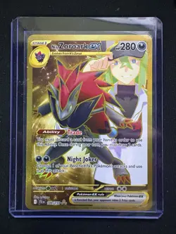 Pokemon - N's Zoroark ex - 189/159 - Journey Together - Gold Secret Rare NM - Image 1