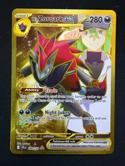 Pokemon - N's Zoroark ex - 189/159 - Journey Together - Gold Secret Rare NM - Image 2