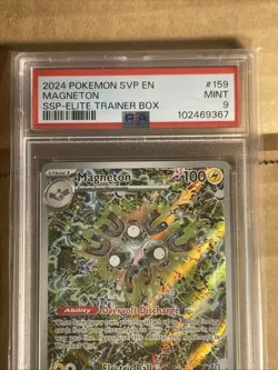 2024 POKEMON SVP EN-SV BLACK STAR PROMO 159 MAGNETON SURGING SPARKS ETB PSA 9 - Image 3