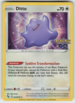 Holo Ditto 053/078 Rare Pokemon GO Near Mint - Image 1
