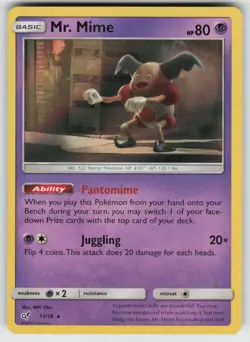 Holo Mr. Mime 11/18 Rare Detective Pikachu Near Mint - Image 1