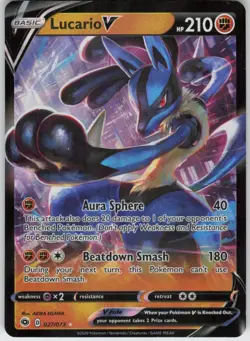 Lucario V 027/073 V Rare Champion's Path Near Mint - Image 1