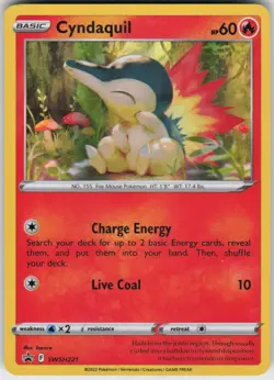 Played Holo Cyndaquil (Cosmos Holo) SWSH221 Promo Sword & Shield Promo MP - Image 1