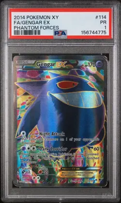 PSA 1 2014 Gengar EX 114/119 XY Phantom Forces Ultra Rare FA Holo Pokemon TCG - Image 1