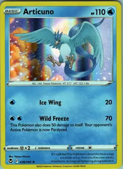 Articuno 036/195 - Pokemon TCG Silver Tempest - Holo Rare (NM) - Image 1