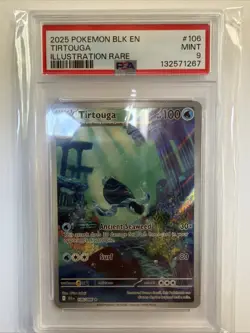 2025 POKEMON BLK EN-BLACK BOLT ILLUSTRATION RARE #106 TIRTOUGA PSA 9 - Image 1