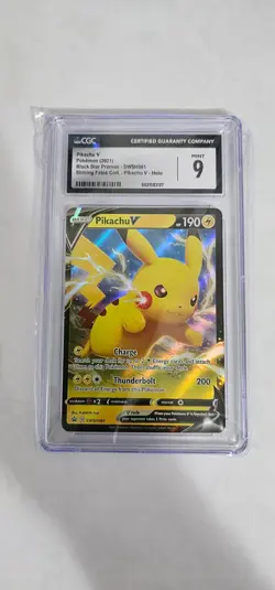 Pokemon PIKACHU V SWSH061 Black Star Promo CGC 9 MINT - Image 1
