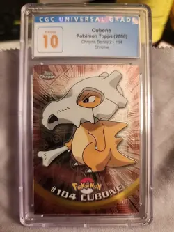 CGC 10 Pristine GEM MINT 2000 Pokemon Topps Series 2 Silver Foil Cubone Low Pop - Image 1