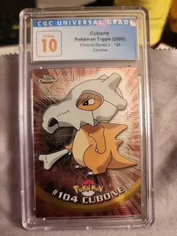 CGC 10 Pristine GEM MINT 2000 Pokemon Topps Series 2 Silver Foil Cubone Low Pop - Image 2