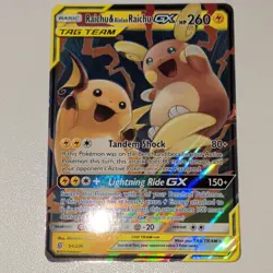 Pokemon Raichu & Alolan Raichu GX 54/236 Unified Minds Ultra Rare Holo 260 - Image 1