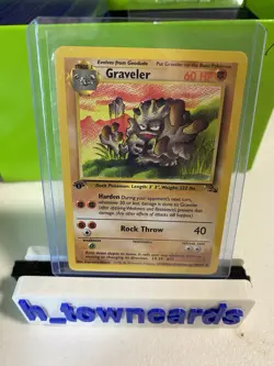 Pokemon Graveler 1st Edition Fossil Uncommon 37/62 HP60 EN 1999 - Image 1