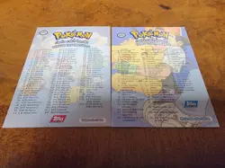 1999 Topps Pokemon TV Animation Edition Official Trading Cards (2) Checklists - Image 2