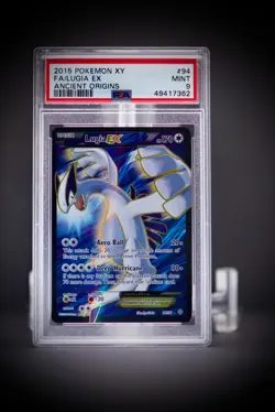 2015 POKEMON XY ANCIENT ORIGINS #94 FULL ART/LUGIA EX PSA 9 - Image 1