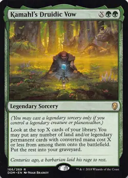 Kamahl's Druidic Vow R Dominaria 166 NM - Image 1