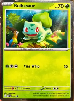 HD SWIRL Cosmos Holo Bulbasaur SVP 046 - Pokemon 151 Black Star Promo - Image 1