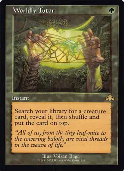 Worldly Tutor (Retro Frame) R Dominaria Remastered 353 NM - Image 1