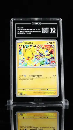 2025 POKEMON SVP EN-SV BLACK STAR PROMO WORLD CHAMPIONSHIPS #225 PIKACHU TAG 10 - Image 1