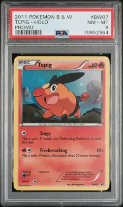 PSA 8 2011 POKEMON BLACK & WHITE PROMO #BW07 TEPIG-HOLO PROMO - Image 1
