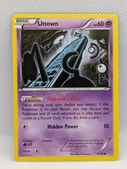UNOWN 30/98 C ANCIENT ORIGINS POKEMON LP UNOWN - Image 1