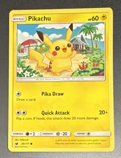 Pikachu 30/111 Sm-Crimson Invasion Regular 2017 Pokemon - Image 1