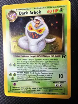 Dark Arbok Team Rocket Holo Rare 2/82 Pokemon WOTC Vintage Swirl - Image 1