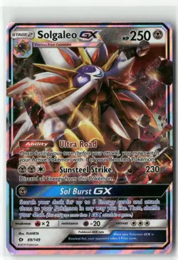 2016 Pokemon Sun & Moon Solgaleo GX 89/149 Holo Rare NM - Image 1