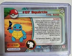 1999 Topps Pokemon TV Animation Series 1 Squirtle #7 Blue Logo - Non-Holo - Image 3