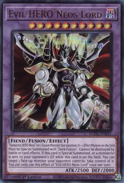 *** EVIL HERO NEOS LORD *** 1ST EDITION ULTRA RARE SUDA-EN031 YUGIOH! - Image 1