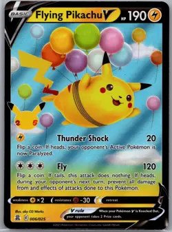 Flying Pikachu V 006/025 - Celebrations Black Star Promo - Pokemon Card - NM - Image 1