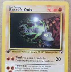 Brock's Onix 21/132 Rare Non-Holo 1st Edition Gym Heroes Set Pokemon Card LP - Image 2