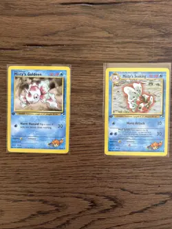 Gym Hero’s Misty’s Goldeen 1st Edition 30/132 +Mistys Seaking Pokemon Card NM - Image 1