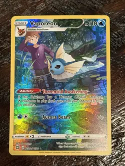 Vaporeon TG02/TG30 Brilliant Stars Trainer Gallery Ultra Rare Pokemon Card NM - Image 1