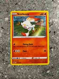 Pokemon TCG Cards Scorbunny SWSH244 Black Star Promo Holo - Image 1