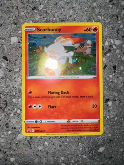 Pokemon TCG Cards Scorbunny SWSH244 Black Star Promo Holo - Image 3