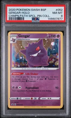 Pokemon TCG Gengar SWSH052 Champions Path Holo Promo PSA 8 - Image 1