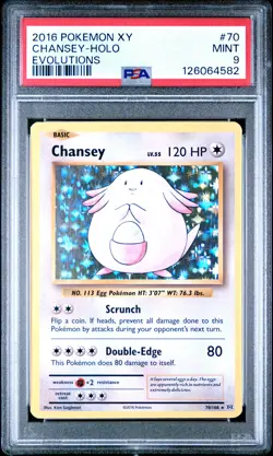 2016 POKEMON XY EVOLUTIONS #70 CHANSEY-HOLO PSA 9 - Image 1