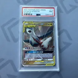 Latias & Latios GX 113/181 Sun & Moon Team Up Holo Pokemon PSA 9 MINT - Image 1