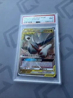 Latias & Latios GX 113/181 Sun & Moon Team Up Holo Pokemon PSA 9 MINT - Image 4