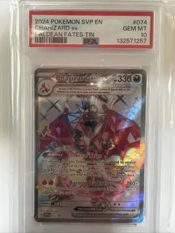 2024 POKEMON SVP EN-SV BLACK STAR PROMO PALDEAN FATES TIN CHARIZARD EX PSA 10 - Image 1