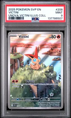 2025 POKEMON SVP EN-SV BLACK STAR PROMO #208 VICTINI PSA 9 - Image 1