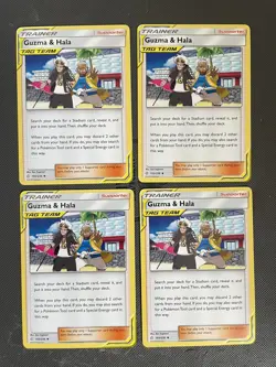 Pokemon TCG Cosmic Eclipse TAG TEAM Guzma & Hala 193/236 x4 (NON HOLO) - Image 1