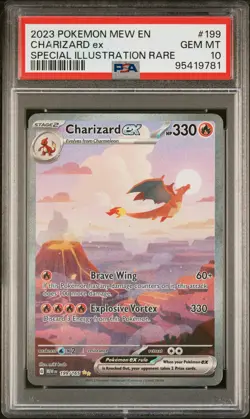 2023 POKEMON MEW EN-151 SPECIAL ILLUSTRATION RARE #199 CHARIZARD EX PSA 10 - Image 1