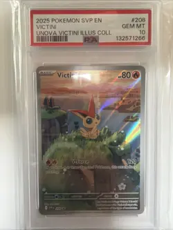 PSA 10 Victini Illustration Rare #208 2025 Pokemon Black Star Promo - Image 1
